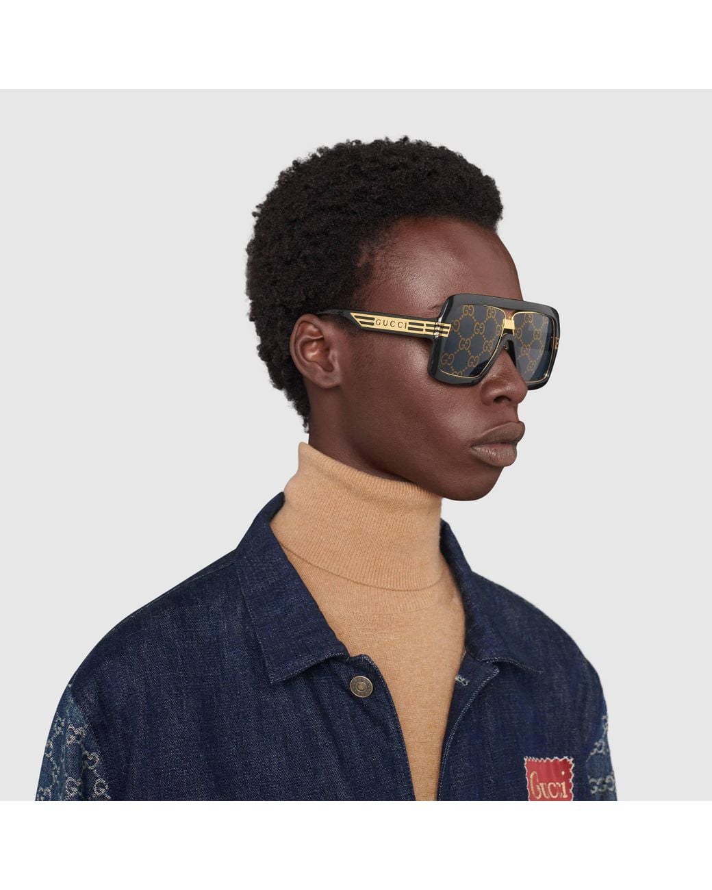 Gucci Black Gg-Lens Oversized-Frame Sunglasses for men