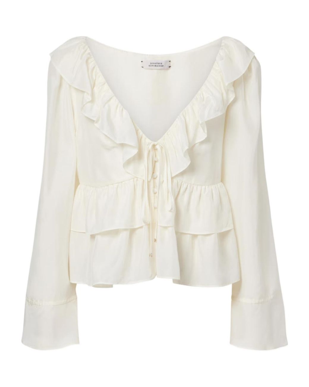 Dorothee Schumacher White Ruffled Silk Cover-Up