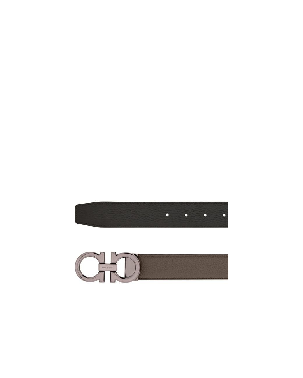 Ferragamo White Ferragamo Gancini Reversible Buckle Belt for men