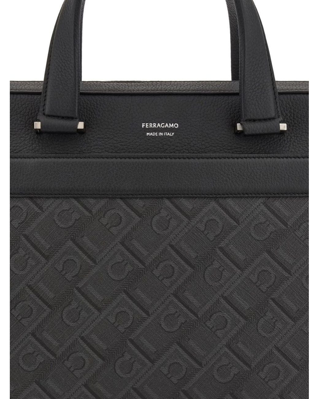 Ferragamo Black Ferragamo Eyewear Monogram Briefcase for men