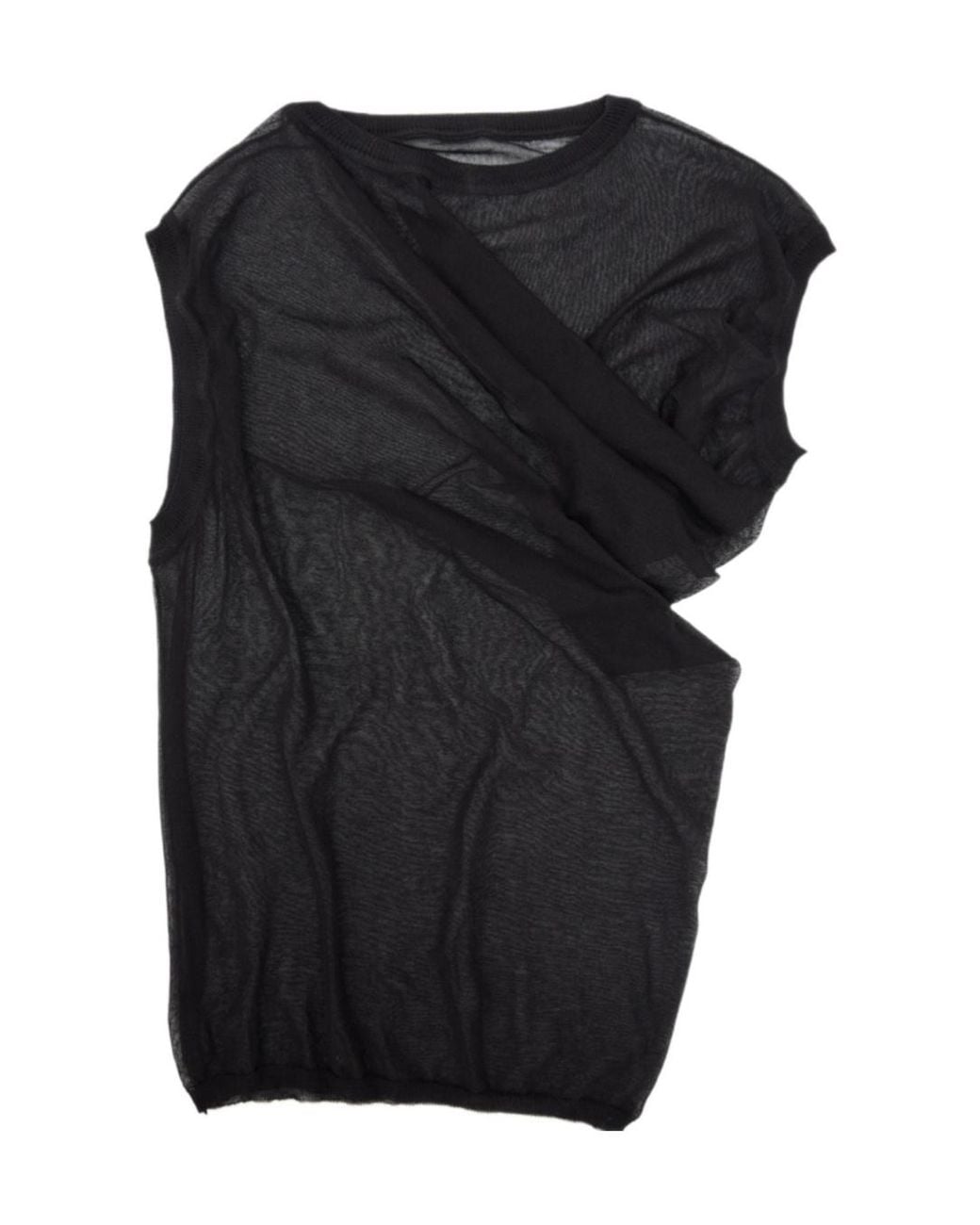 Paloma Wool Black Asymmetrical Knit Top