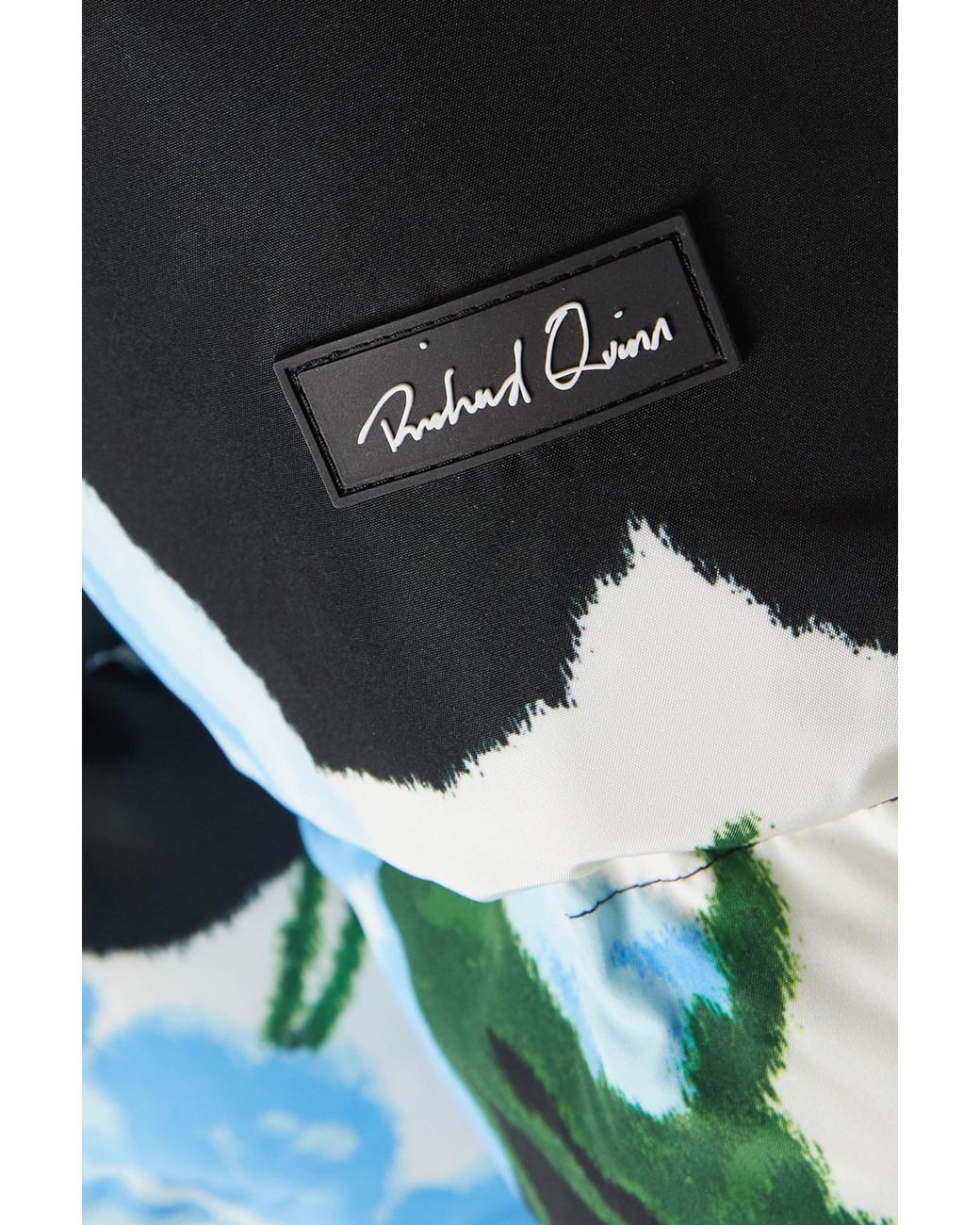 Quinn Green Floral-Print Quilted Shell Down Jacket