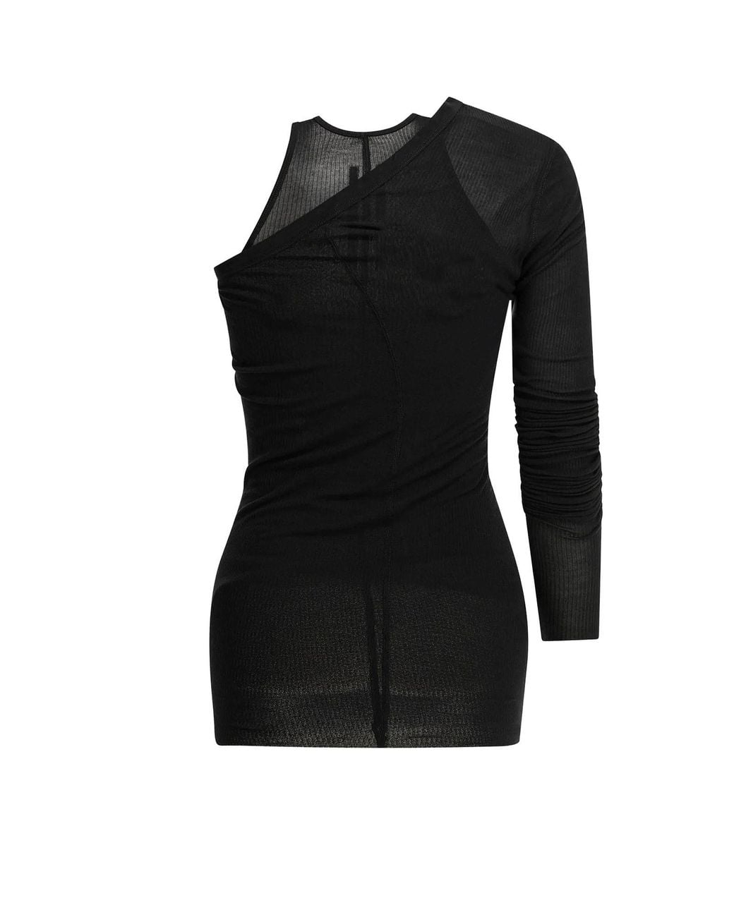 Rick Owens Black 'Banana' One-Shoulder Tank Top