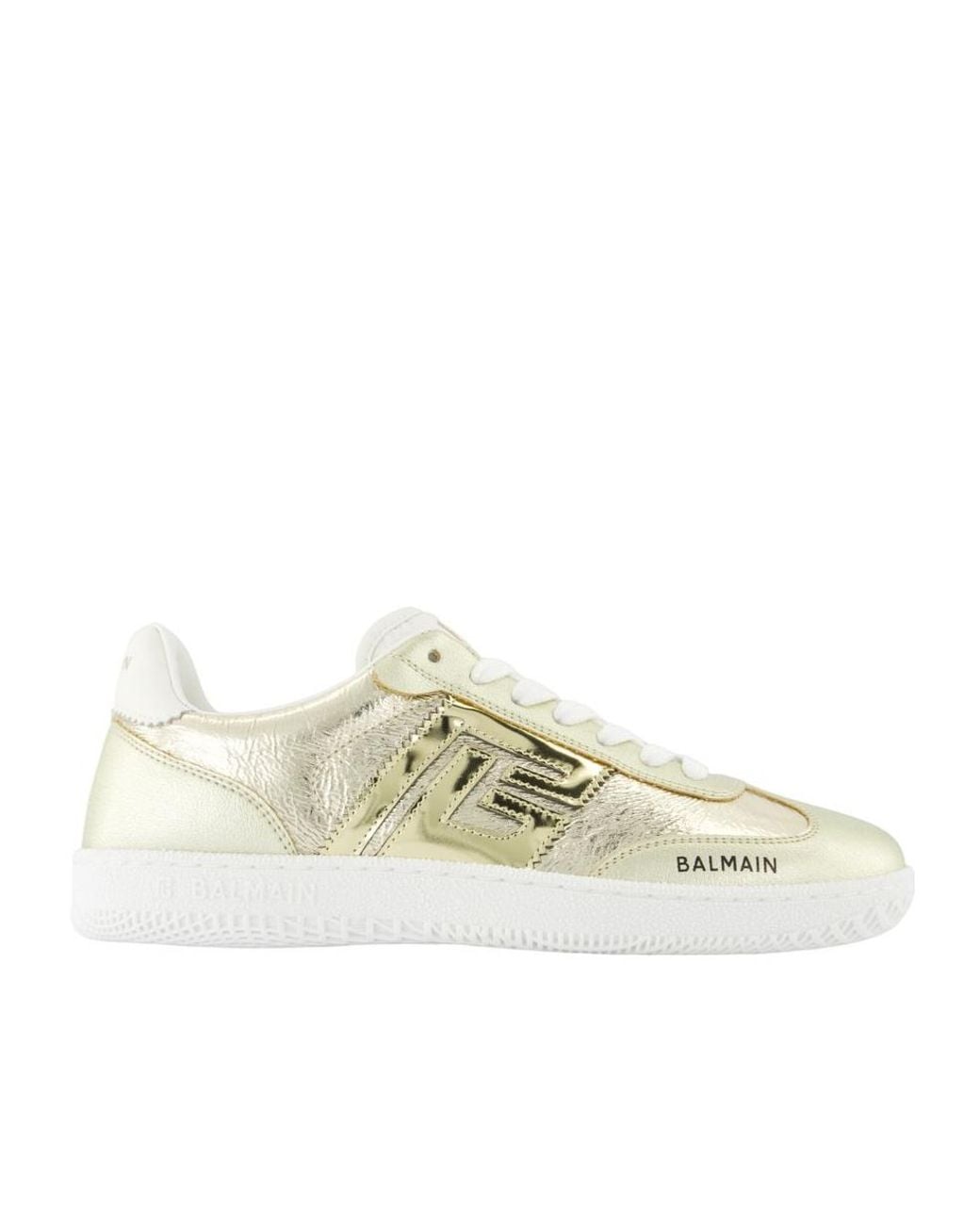 Balmain Swan Metallic Low-Top Sneakers
