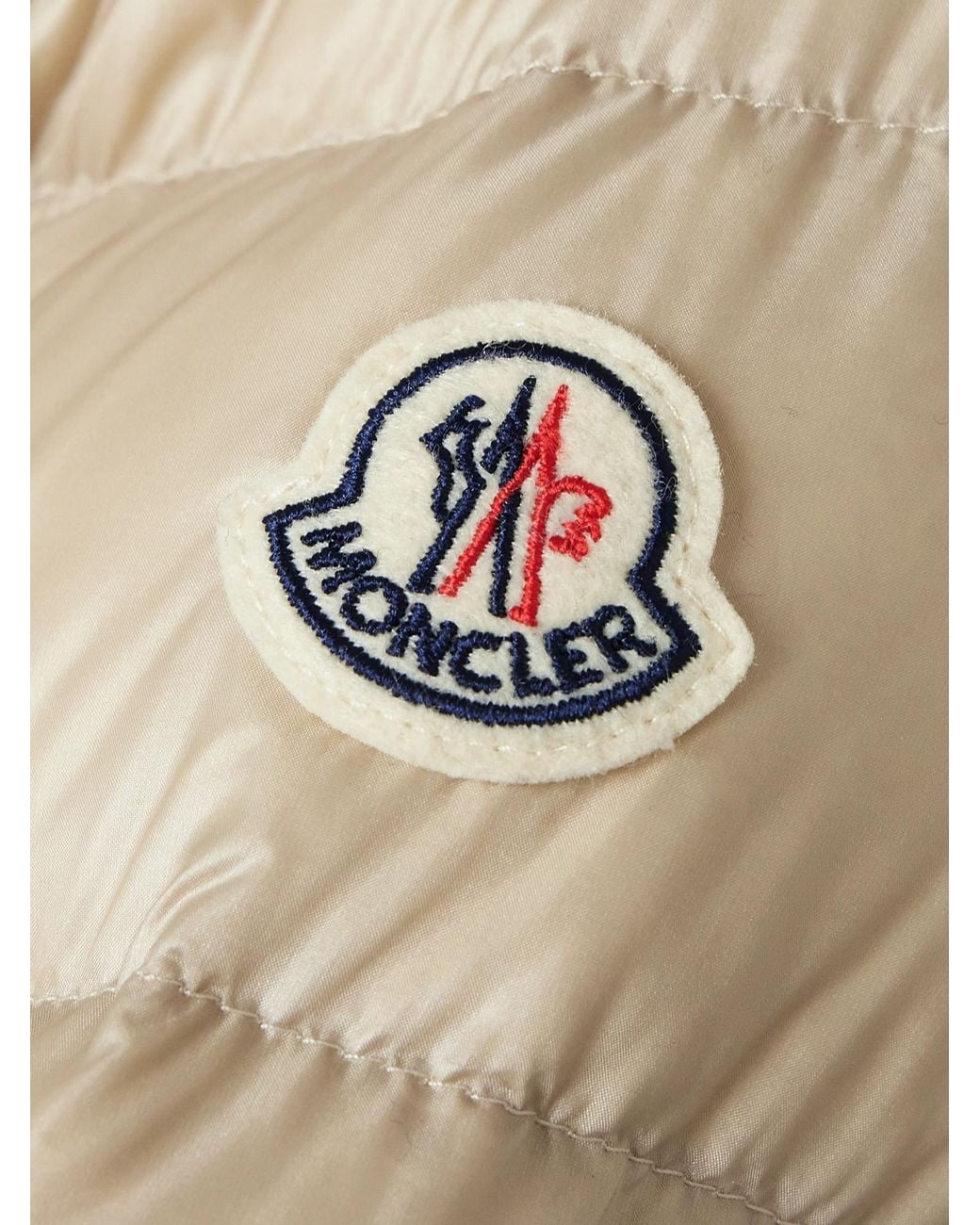 Moncler Natural Argenno Long-Sleeve Down Jacket