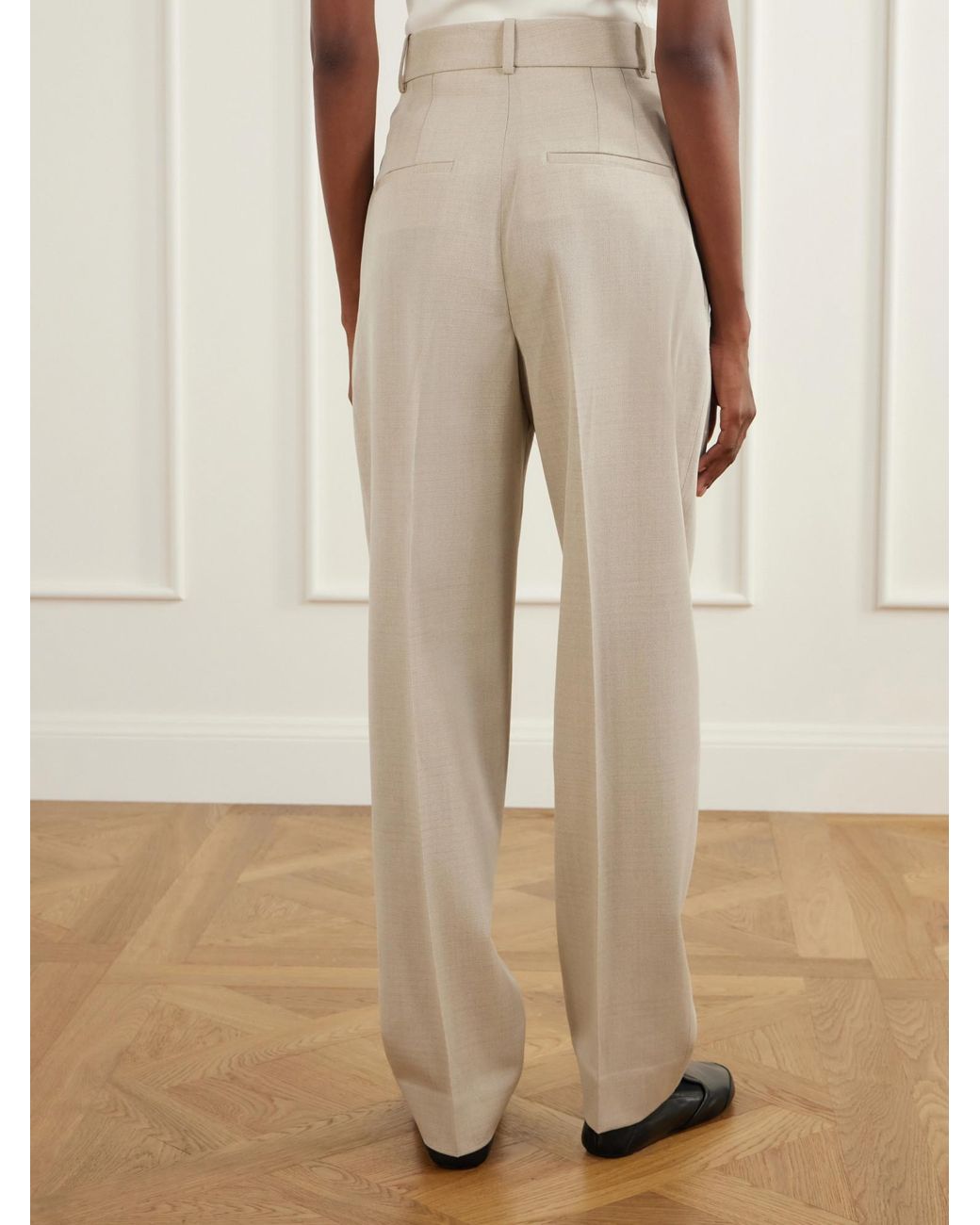 Rohe Natural Daria Wool-Blend Wide-Leg Pants