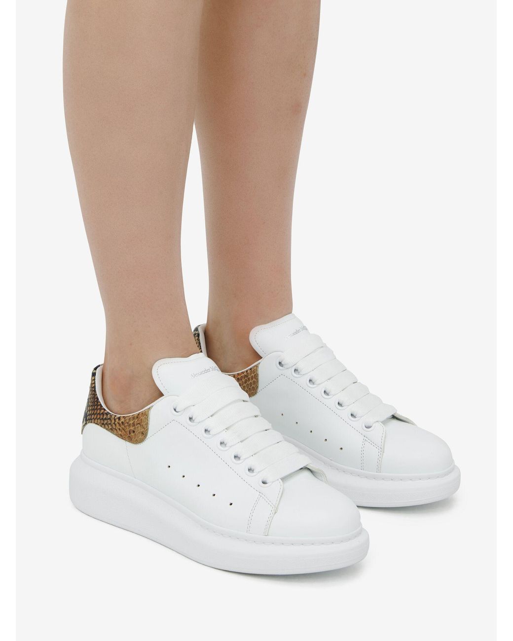 McQueen White Oversized Lace-Up Sneakers