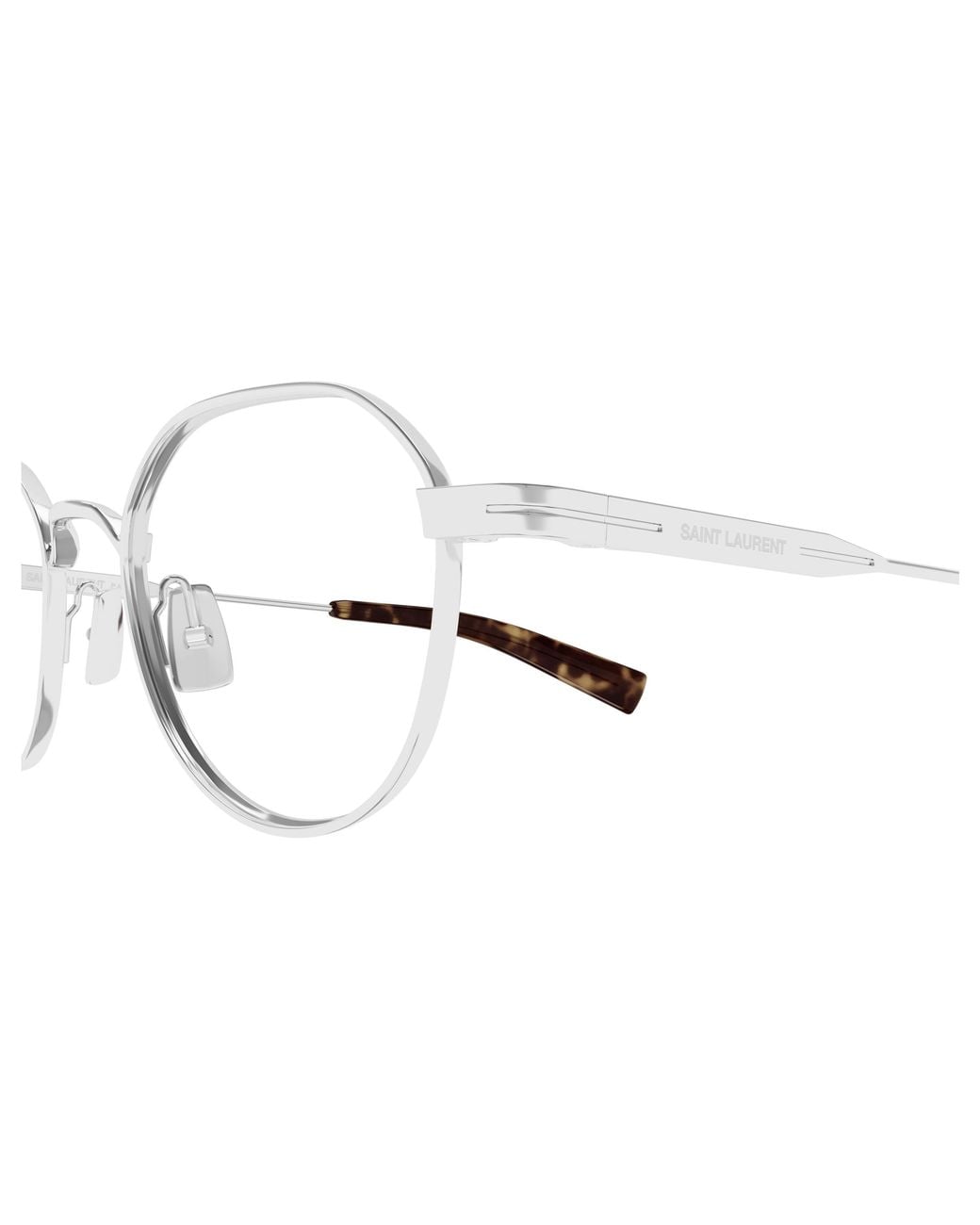 Saint Laurent Black Sl 730 002 Optical Frames Metal Transparent Round for men