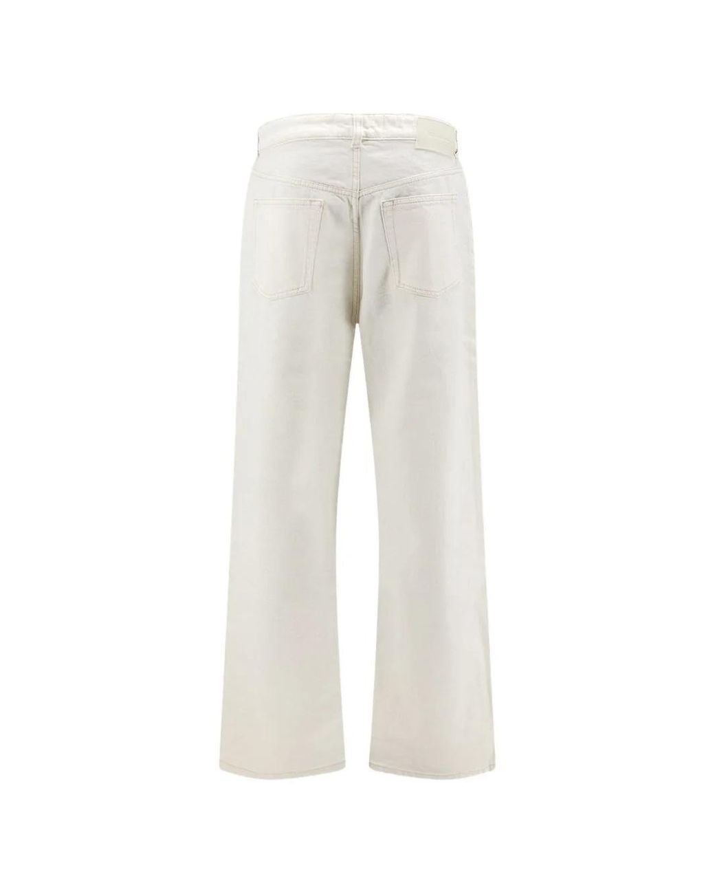 AMI White Large Fit Denim Jeans for men