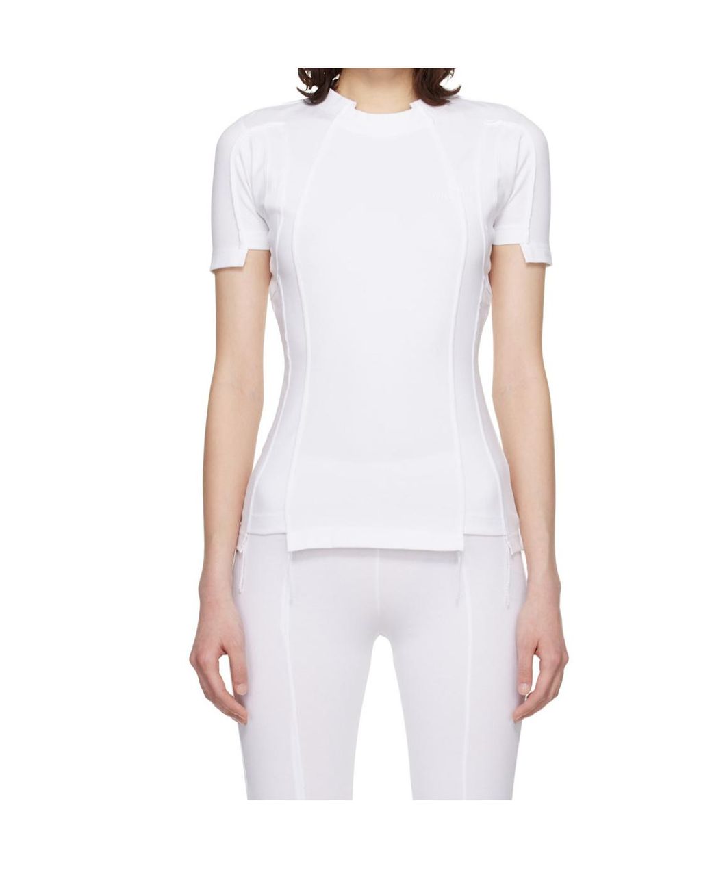 Vetements White Stretch Cotton Knit T-Shirt