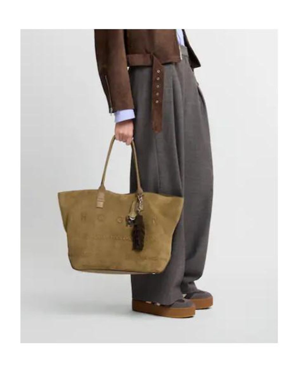 Hogan Natural Address Logo-Embossed Tote Bag