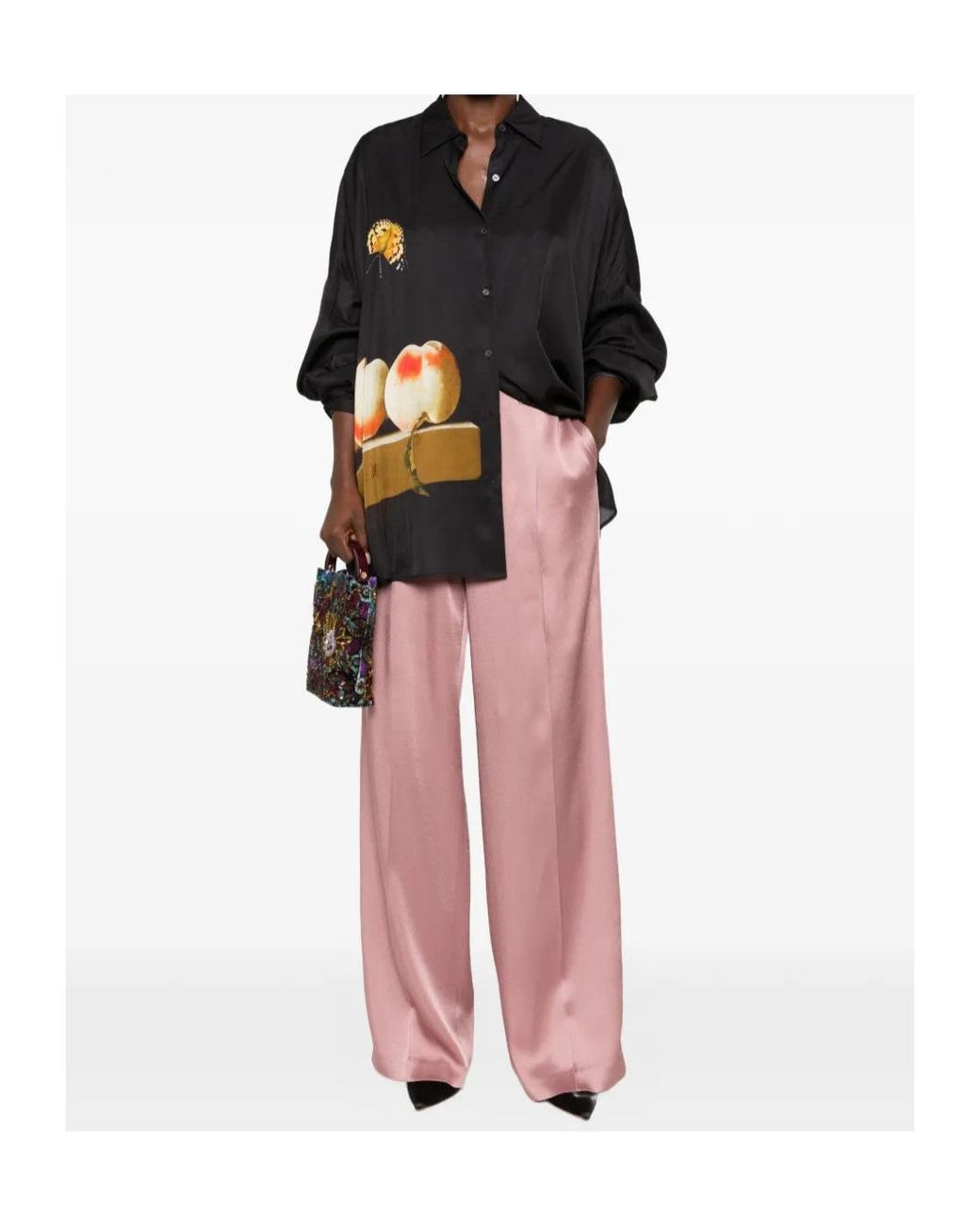 Dries Van Noten Black Long-Sleeved Shirt