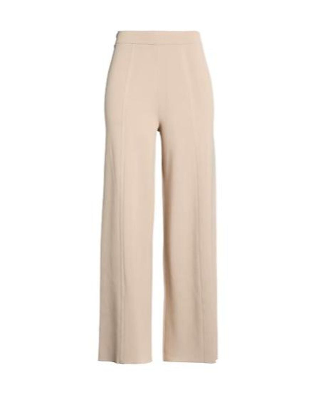 Max Mara Natural Loose Knitted Wide-Leg Pants