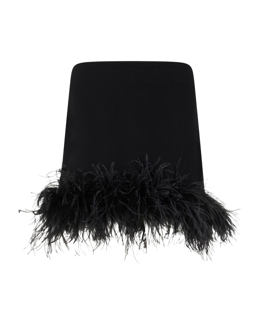 P.A.R.O.S.H. Black P.A.R.O..H. Feather-Trim Mini Skirt