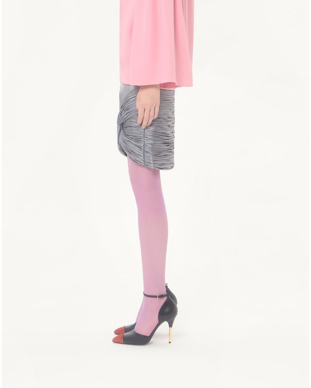 Valentino Gray Cady Satin Skirt