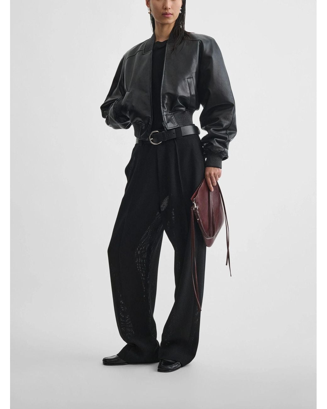 Phoebe Philo Black Pilot Leather Jacket