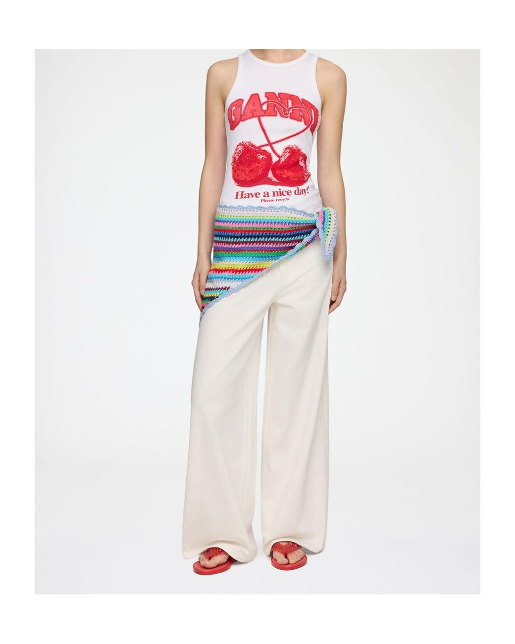 Ganni White Scarf