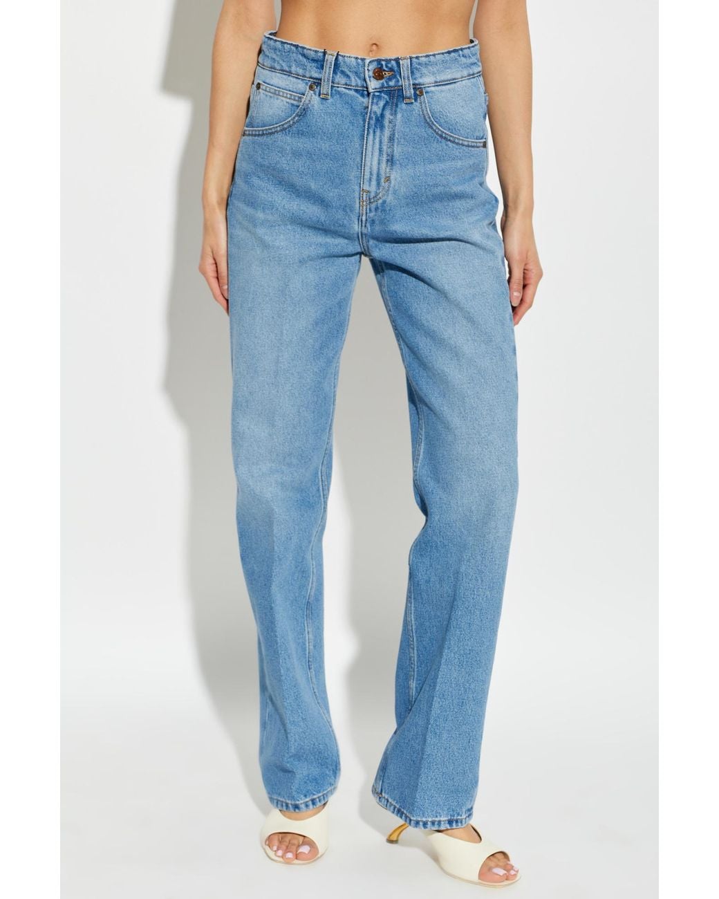 Victoria Beckham Blue Patch-Pocket Jeans