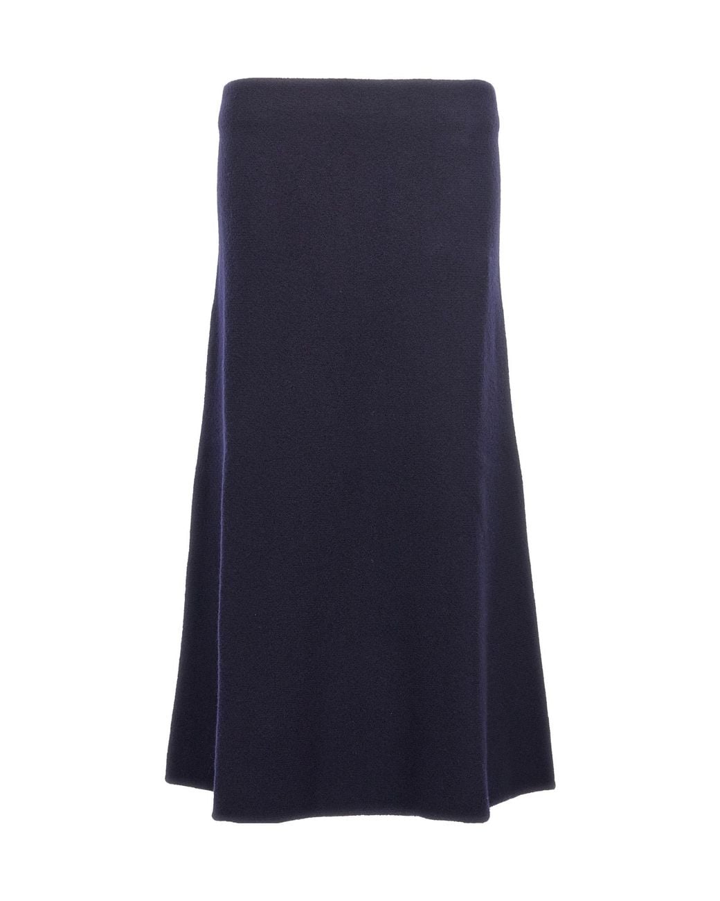 Jil Sander Blue A-Line Knitted Midi Skirt