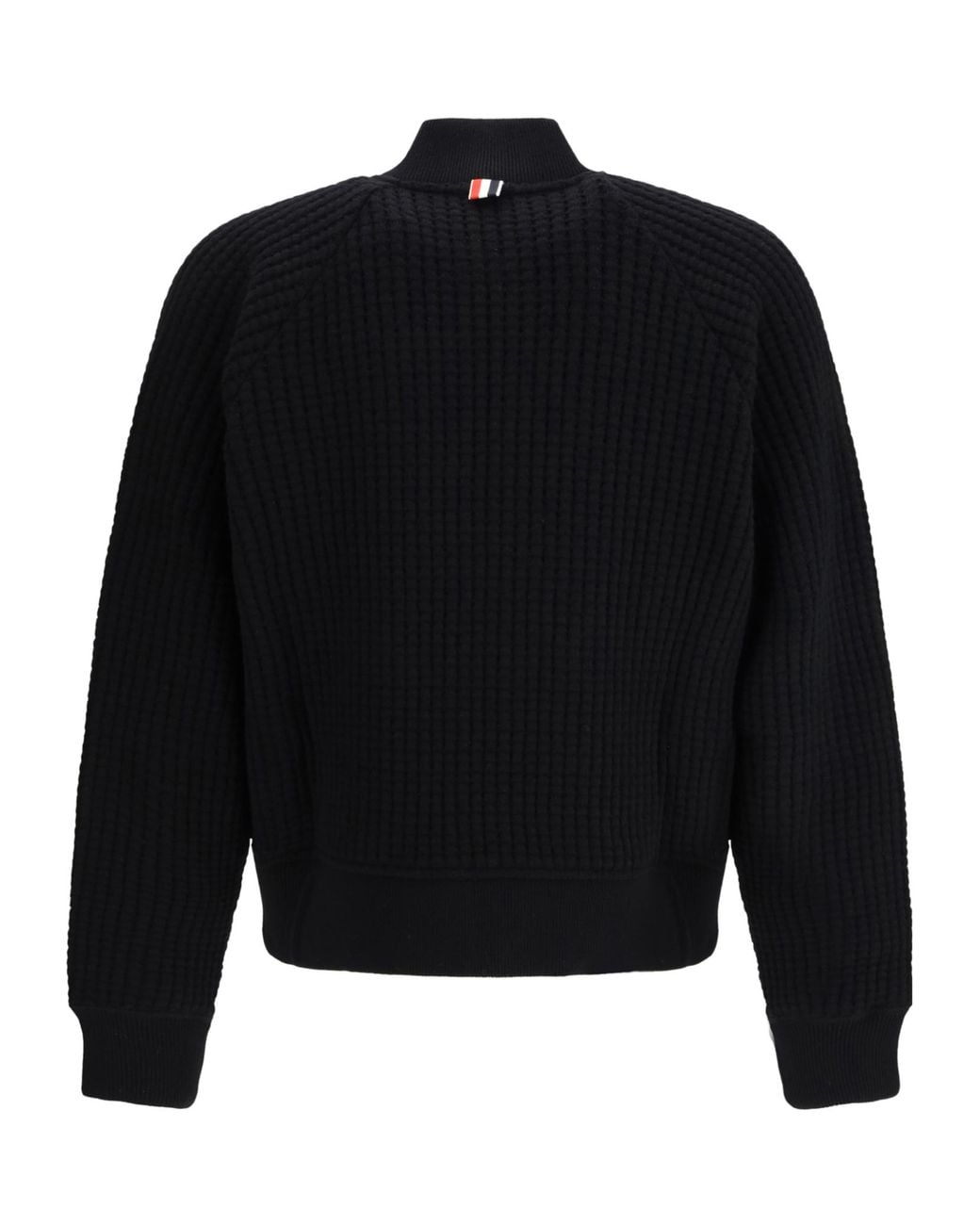 Thom Browne Black Knit Zip-Up Bomber Jacket for men
