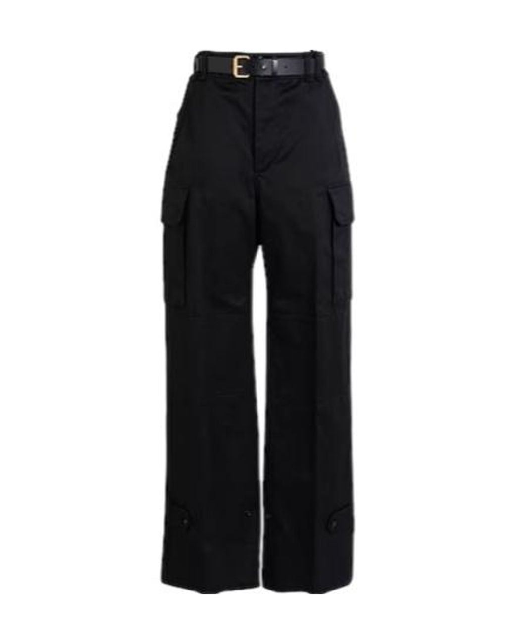 Saint Laurent Black High-Waisted Multi-Pocket Cargo Pants