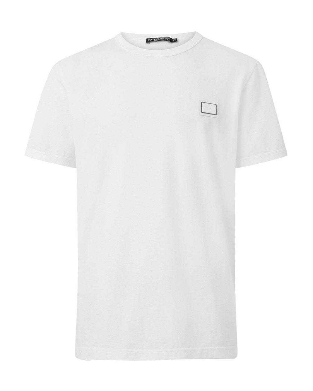 Dolce & Gabbana White Solid Color T-Shirt for men