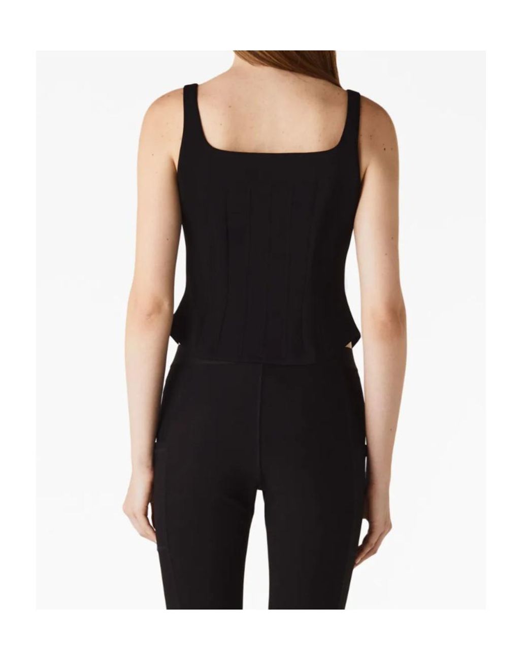 Tom Ford Blue Square Neck Corset Top
