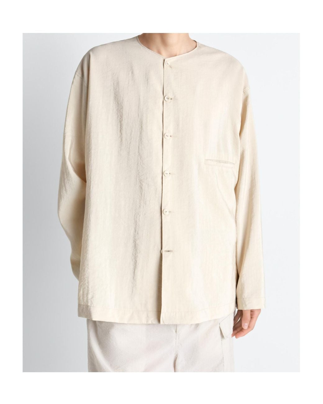 Lemaire Natural Button-Up Long-Sleeved Shirt for men