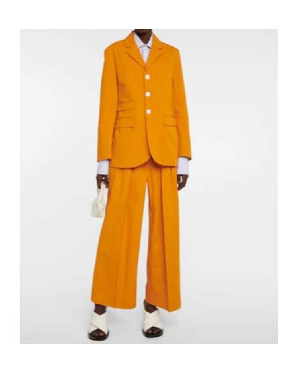Plan C Orange Cotton Poplin Blazer