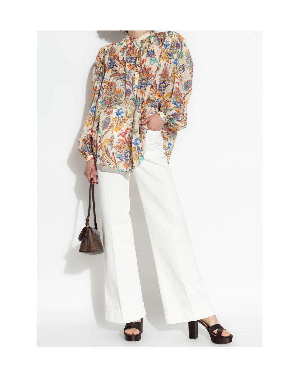 Etro White Patterned Loose Fit Shirt