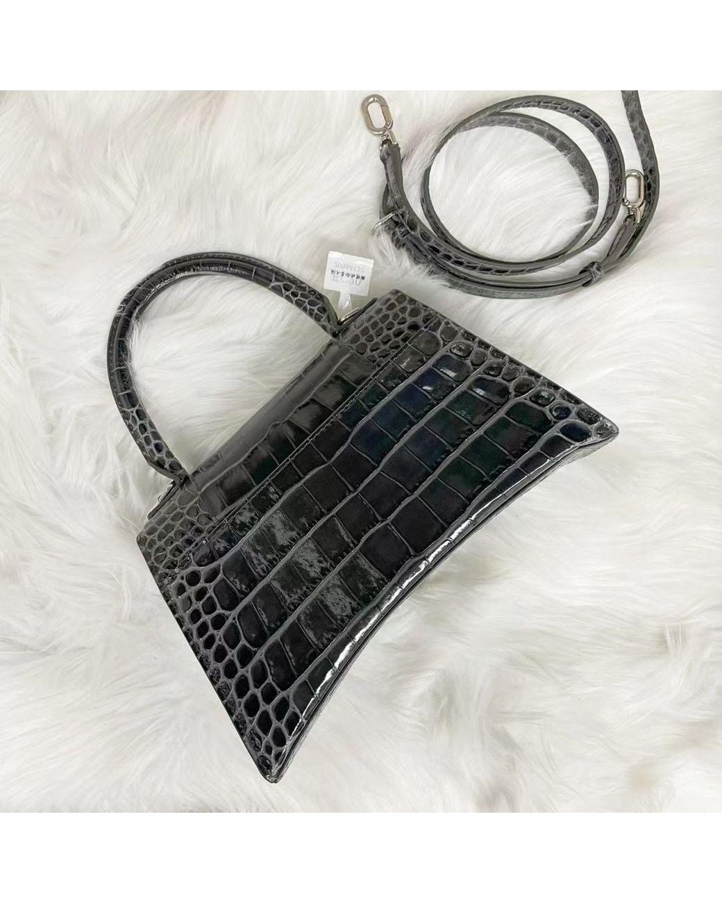 Balenciaga Black Medium Hourglass Top Handle Bag