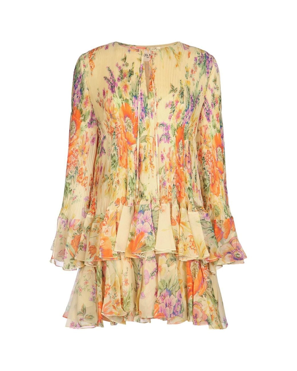 Céline Multicolor Printed Silk Mini Dress