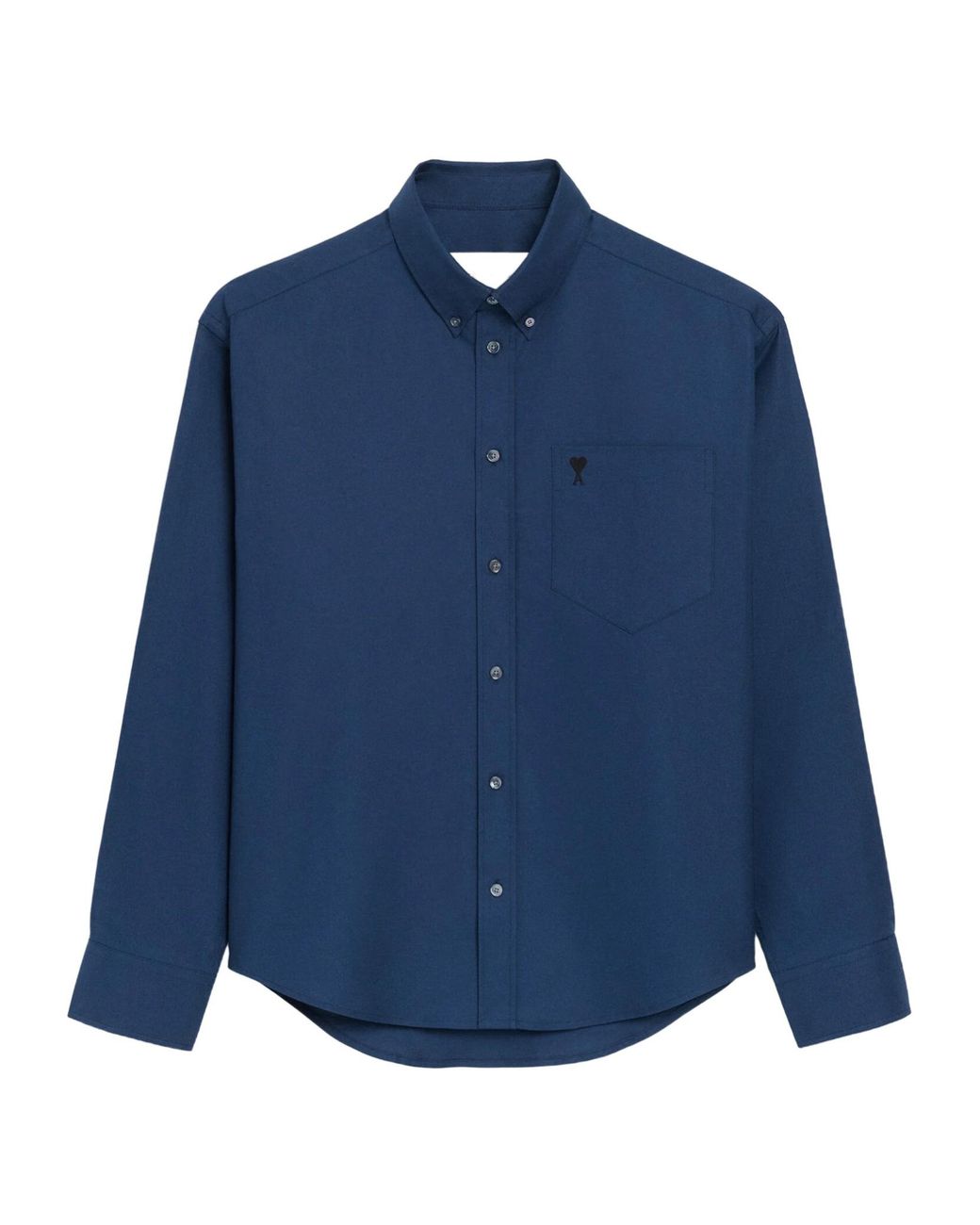 AMI Blue Ami Boxy Embroidered Ami De Coeur Shirt for men