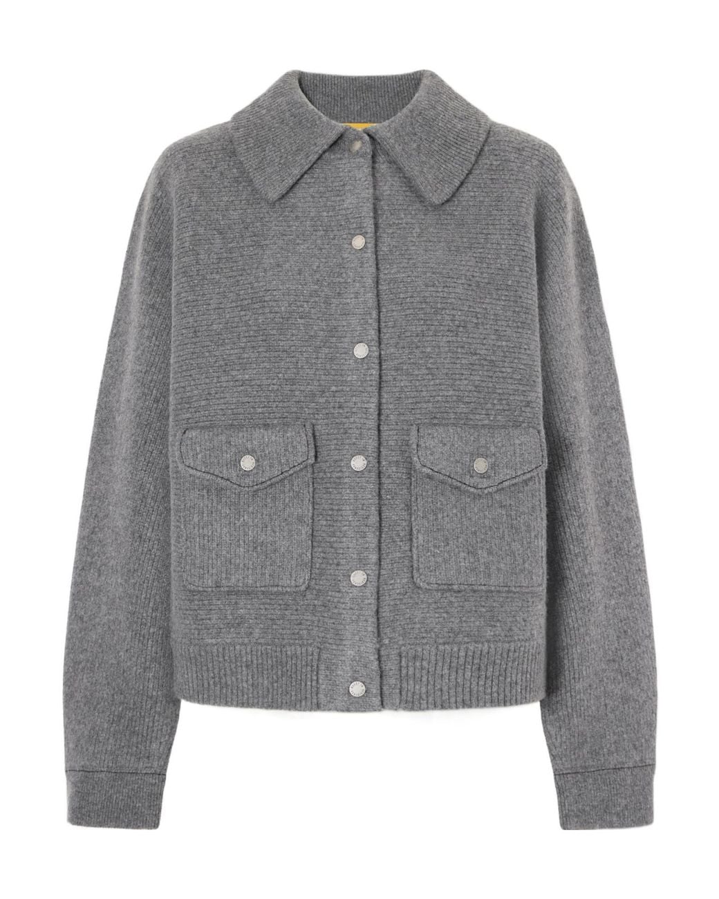 Guest In Residence Gray Rib-Knitted Felted Jacket