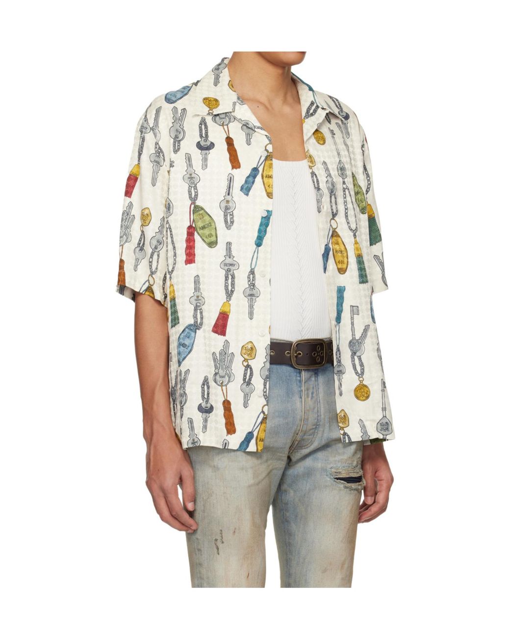 Amiri White Keys Camp Short-Sleeved Shirt for men