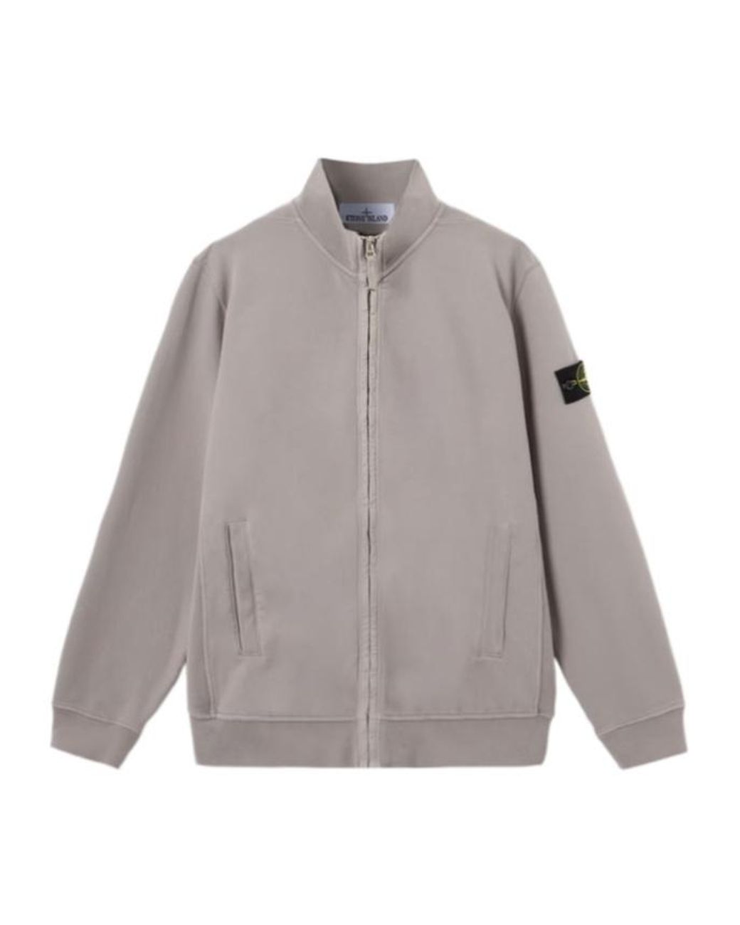 Stone Island Gray Regular-Fit Track Jacket With Ribbed Inserts for men