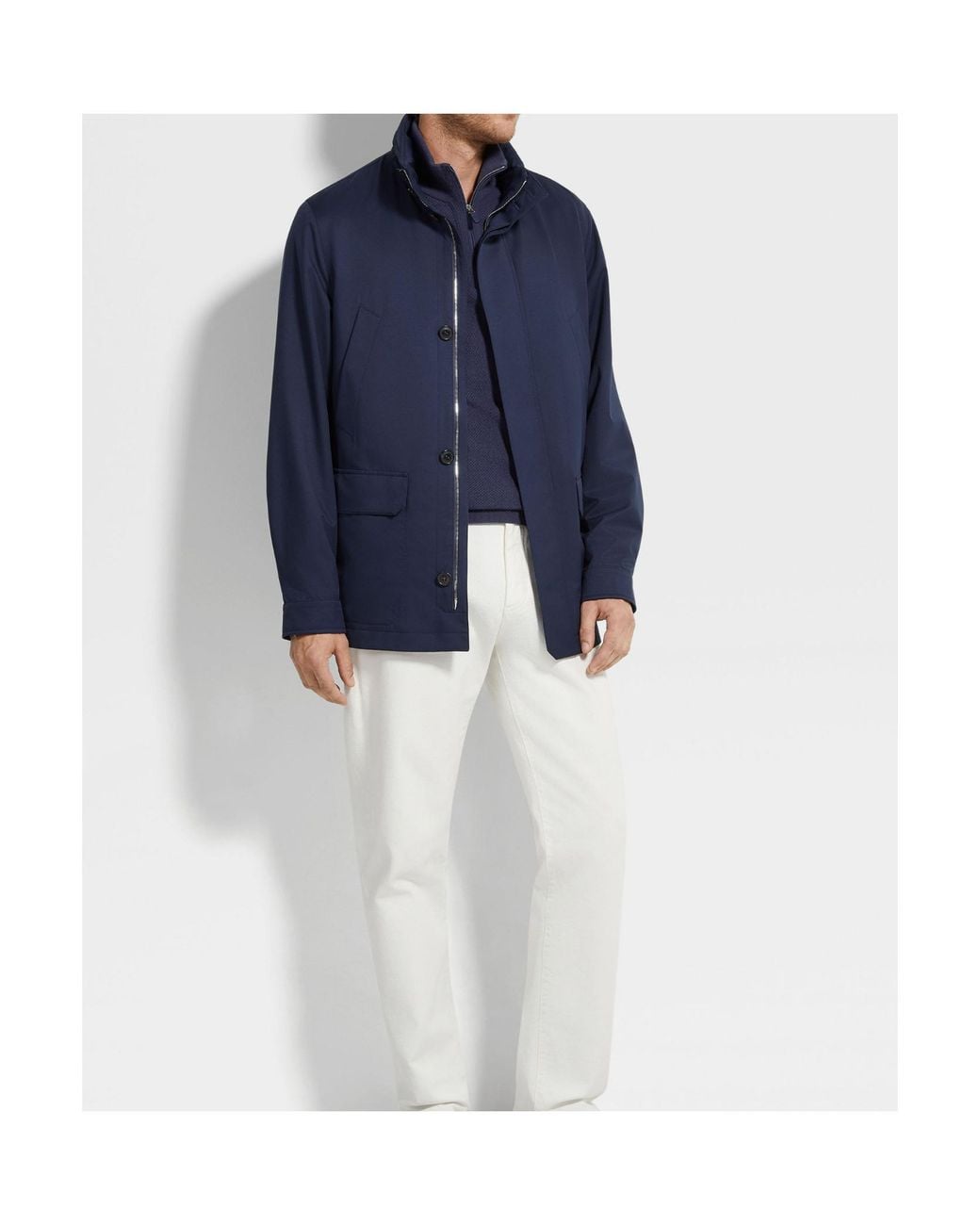 Zegna Blue 250Cc Field Jacket for men