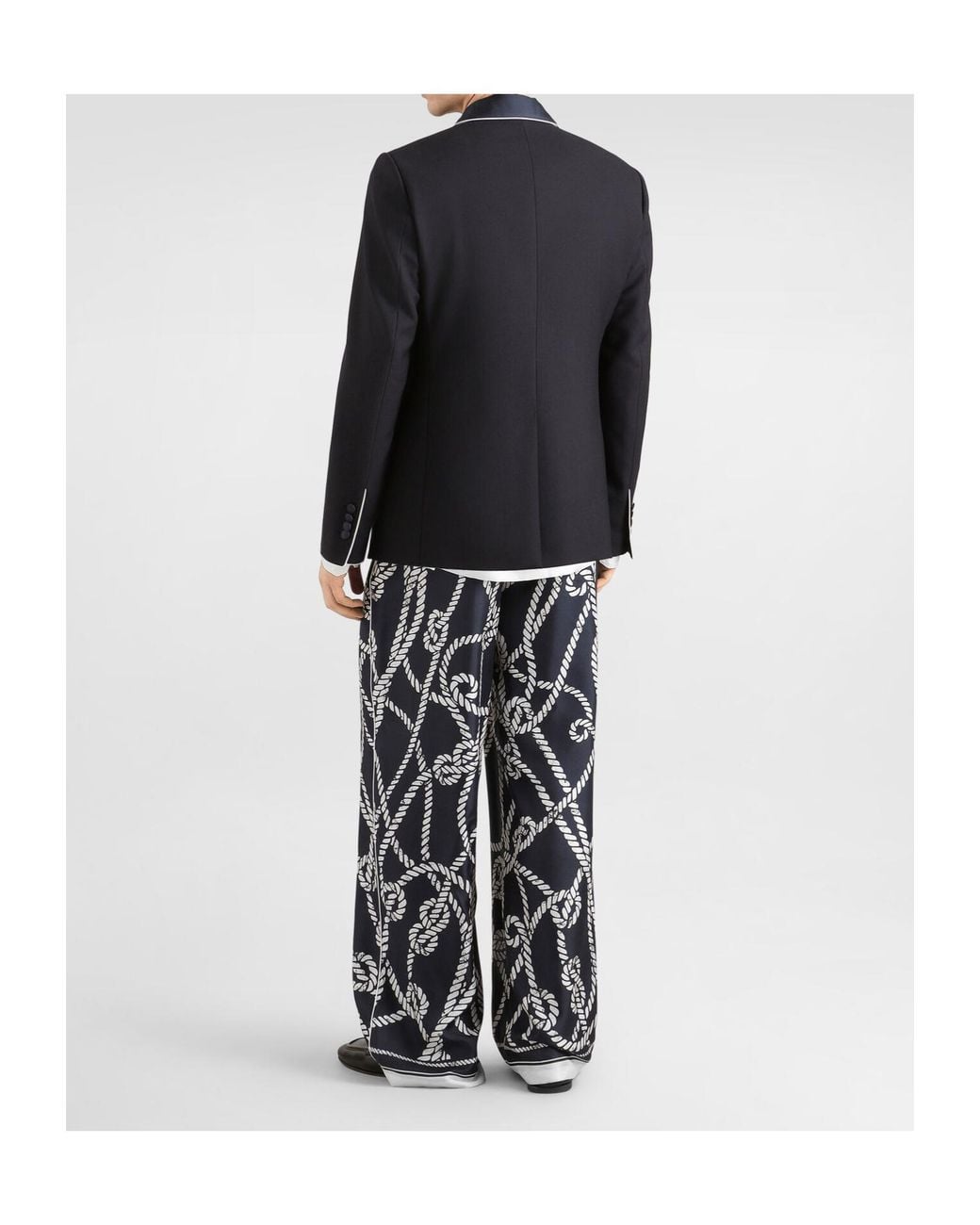 Dolce & Gabbana Blue Silk Marina Trousers for men