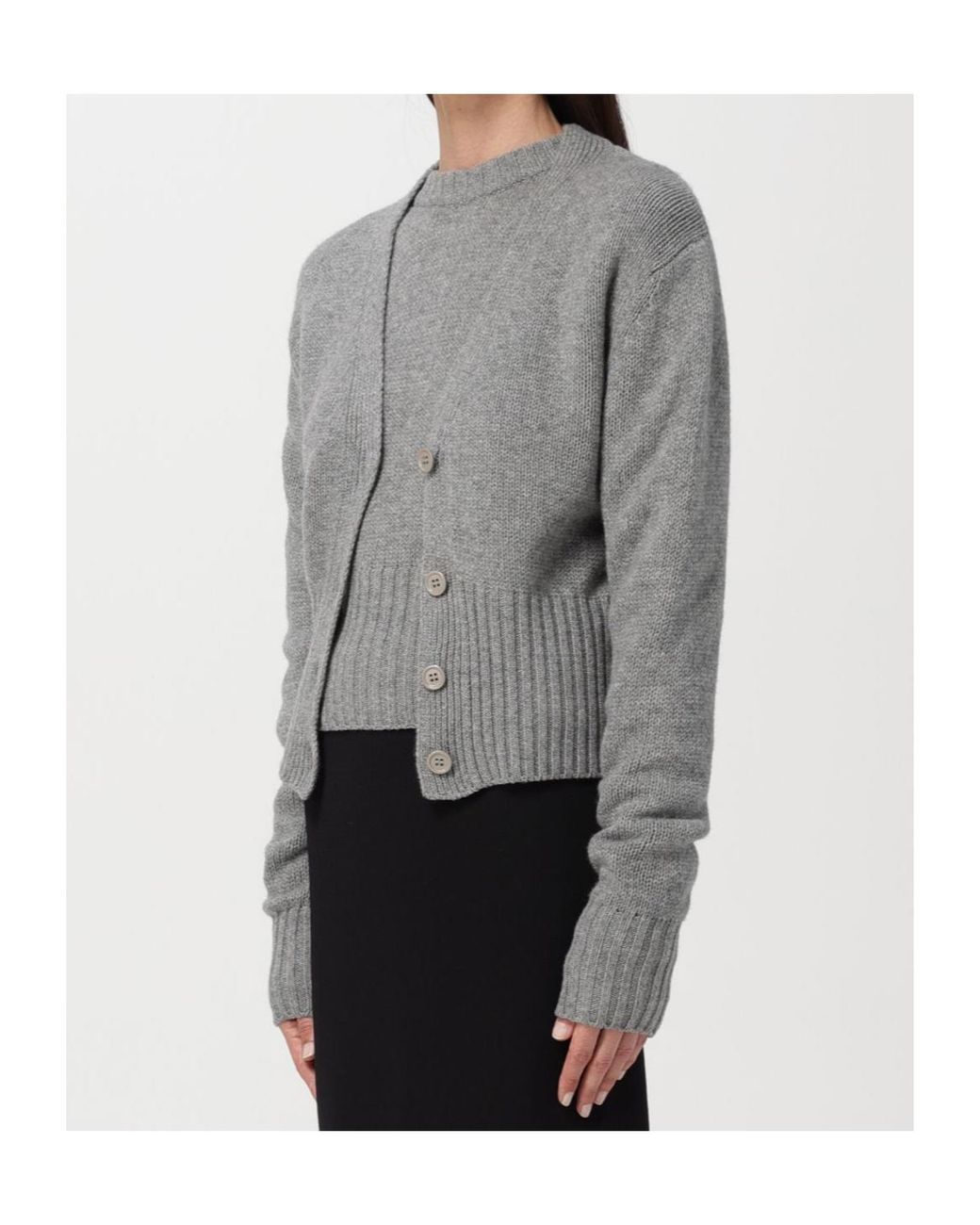 Fabiana Filippi Gray V-Neck Knitted Cardigan