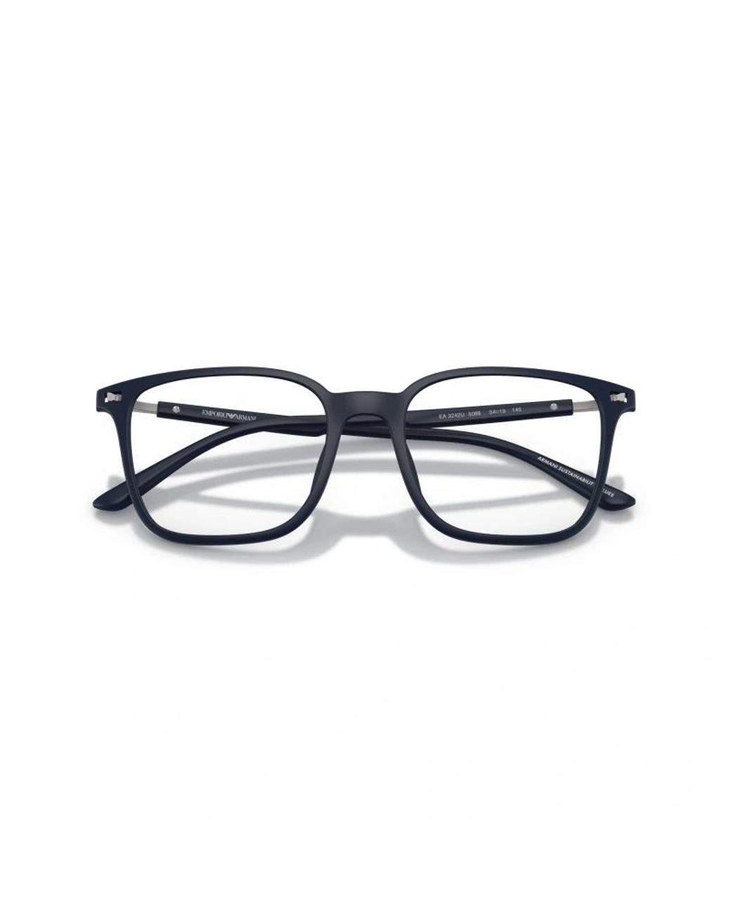 Emporio Armani White Square Frame Glasses for men