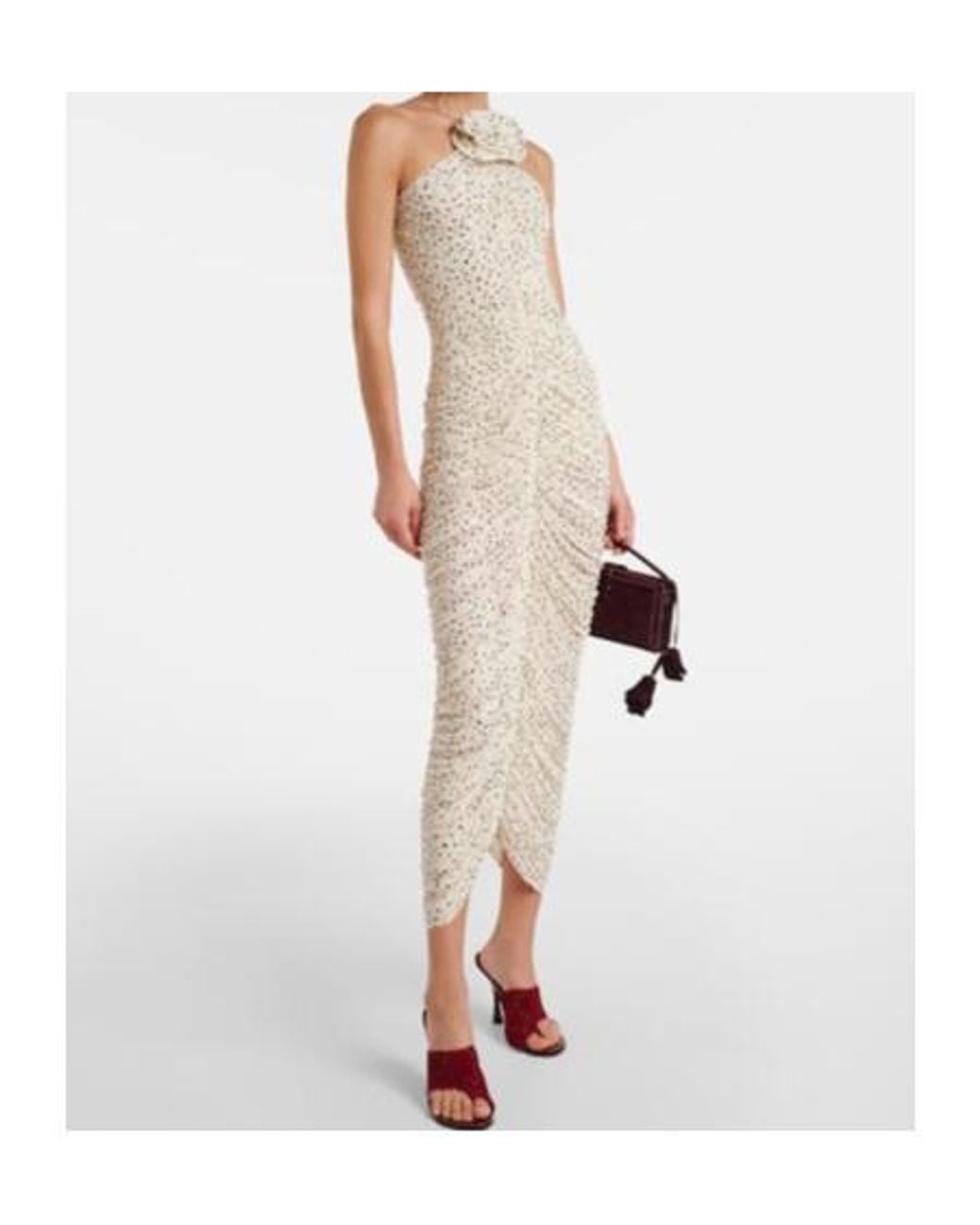 Magda Butrym White Floral Applique Dress