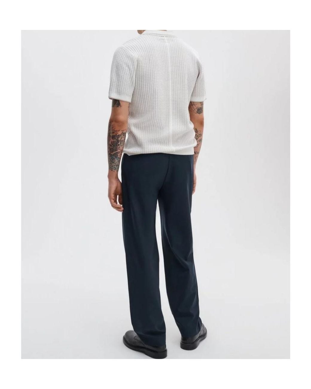 Rag & Bone Blue Baggy Wool Trousers for men