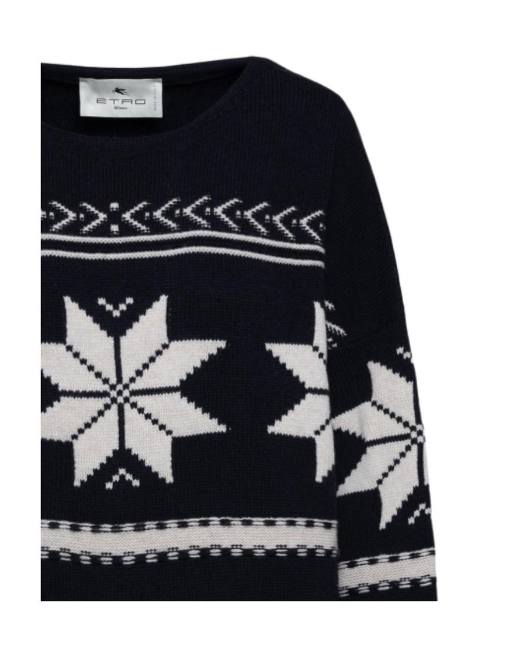 Etro Black Patterned-Jacquard Knitted Jumper for men