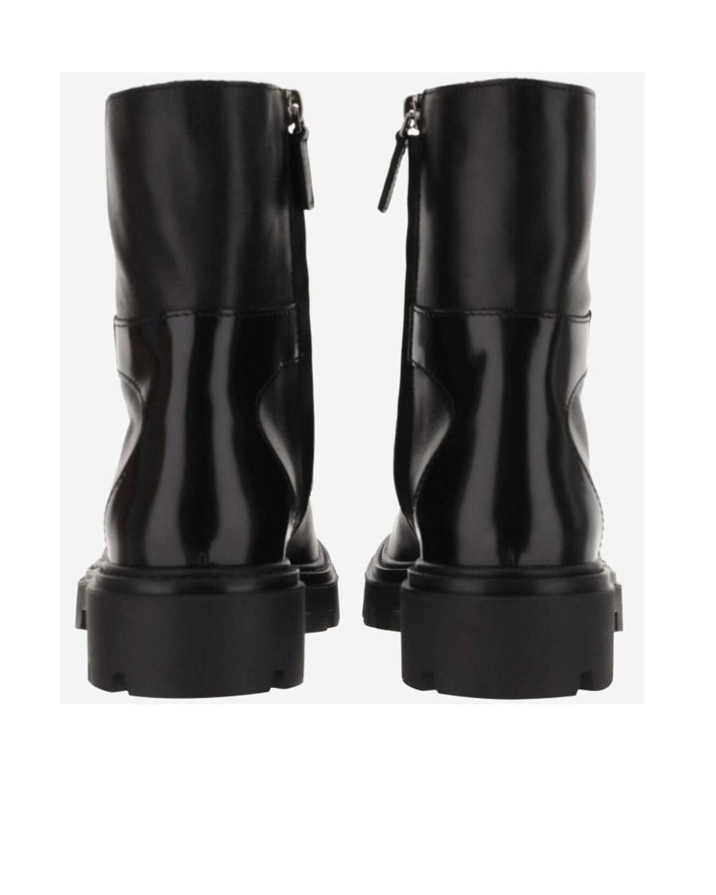 Tod's Black Round Toe Side Zipped Ankle Boots