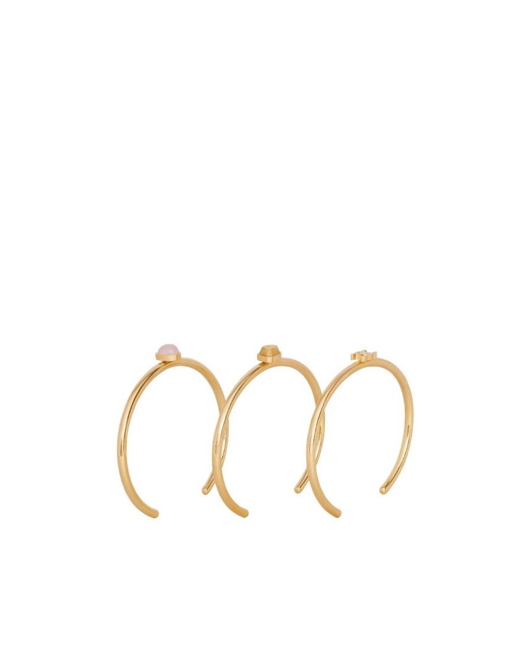 Céline Metallic Triomphe Indie Set Of 3 Cuffs