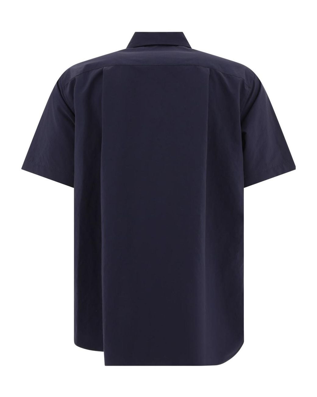 Sacai Blue Zip-Pocket Detailed Short Sleeved Buttoned Shirt for men