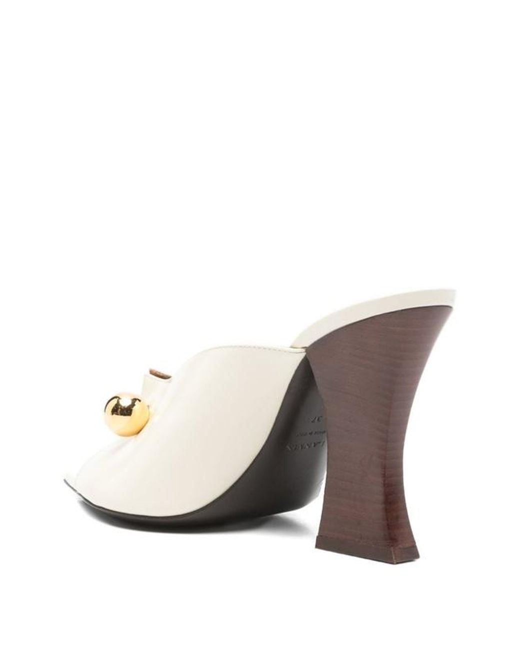 Lanvin White Sculpted Heel Pointed Toe Sandals