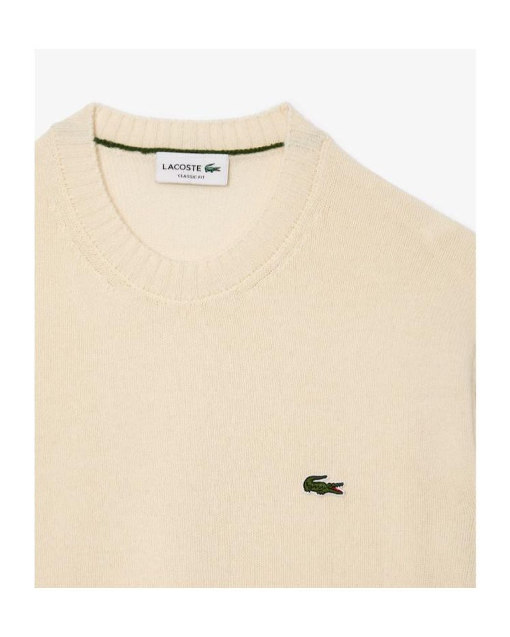 Lacoste Natural Logo Patch Crewneck Jumper for men
