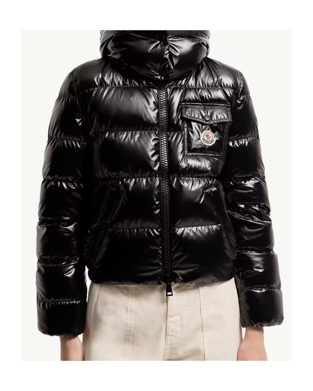 Moncler Black Andro Zip-Up Short Padded Jacket