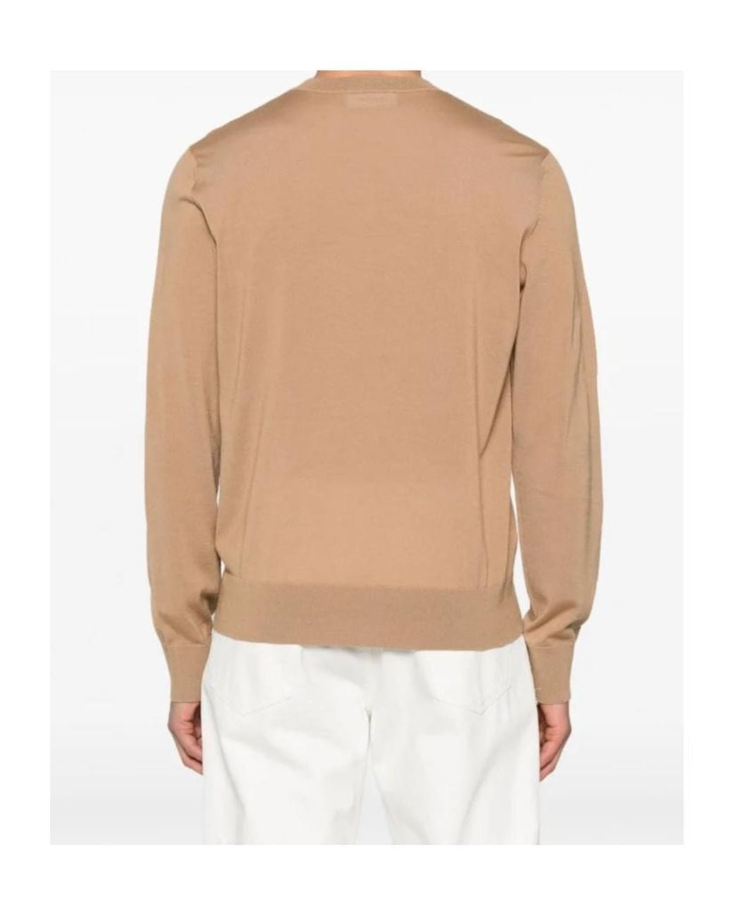 DSquared² Natural Crew-Neck Virgin Wool Jumper for men